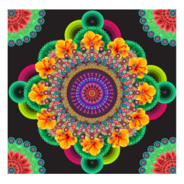 Toalla de Playa Doble Fractal con Bolsa Negro