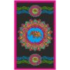 Toalla de playa de microfibra negra Mandala Elefante
