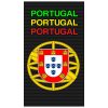 Toalla de Playa Microfibra Negra Escudo Portugal Triple