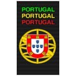 Toalla de Playa Microfibra Negra Escudo Portugal Triple