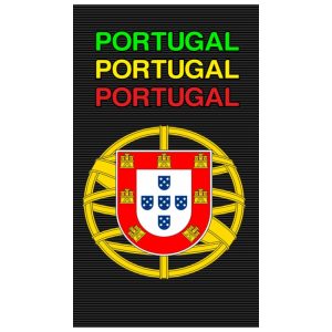 Toalla de Playa Microfibra Negra Escudo Portugal Triple