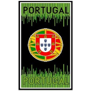 Toalla de playa Escudo Portugal de microfibra negra y verde
