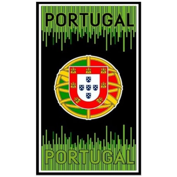 Toalla de playa Escudo Portugal de microfibra negra y verde