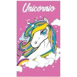 Toalla de playa de microfibra Unicornio en las nubes