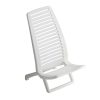 Silla de playa de plástico con respaldo alto blanco