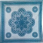 Toalla grande india fractal azul 8 puntos 240 x 210 cm