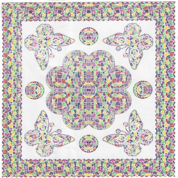 Toalla India Grande Mariposas Multicolores 240 x 210 cm