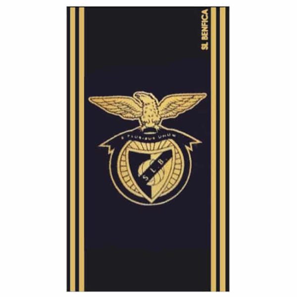 Toalla de playa de microfibra con licencia Sport Lisboa e Benfica negro y dorado