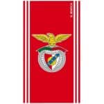 Toalla de Playa de Microfibra con Rayas Licencia Sport Lisboa e Benfica Rojo
