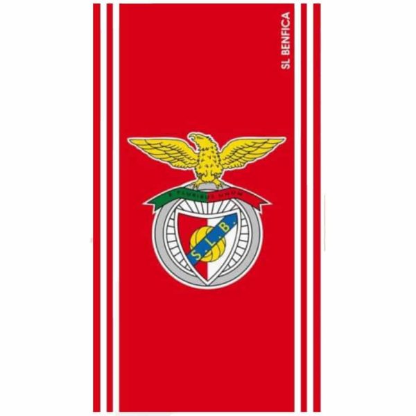 Toalla de Playa de Microfibra con Rayas Licencia Sport Lisboa e Benfica Rojo