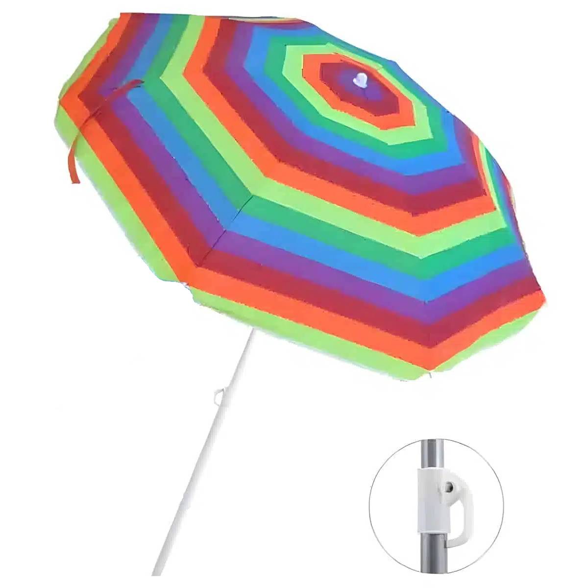Sombrilla Nylon 1,80m Desmontable Menorca Oxford 15091 Rayas Multicolor 1