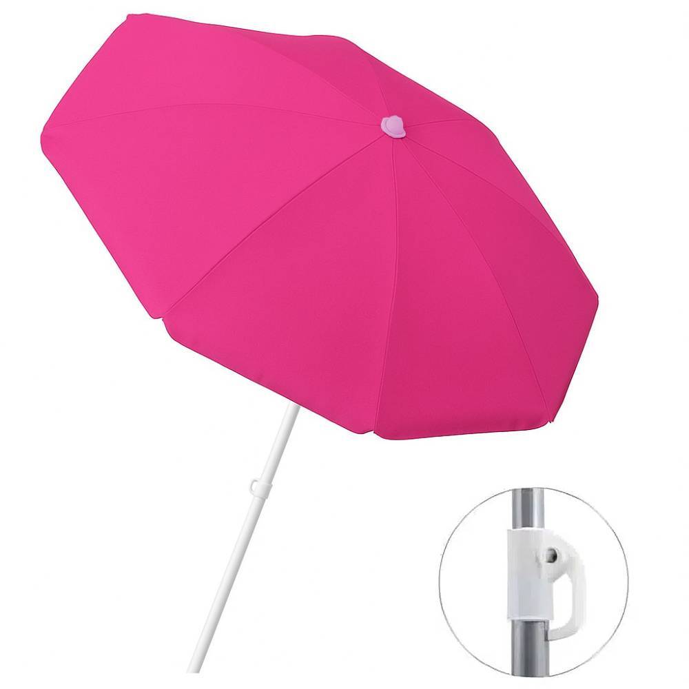 Sombrilla Nylon 1,80m Desmontable Menorca Oxford 15091 Rosa