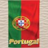 Toalla de Playa de Microfibra Bandera de Portugal Letras Amarillas 3D
