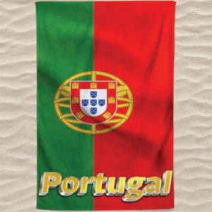 Toalla de Playa de Microfibra Bandera de Portugal Letras Amarillas 3D
