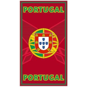 Toalla de Playa Portugal Microfibra Escudo Rojo