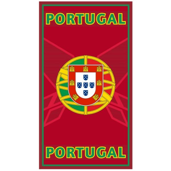 Toalla de Playa Portugal Microfibra Escudo Rojo