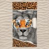 Toalla de playa de microfibra con león leopardo