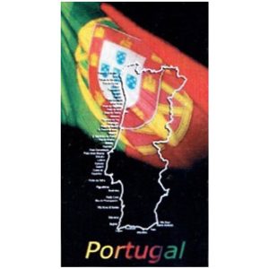 Toalla de playa de microfibra con bandera de mapa de Portugal, color negro