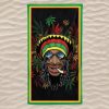 Toalla de playa de microfibra Rastafari Cannabis