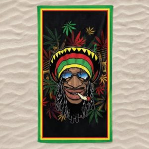 Toalla de playa de microfibra Rastafari Cannabis