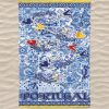 Toalla de Playa de Microfibra Sardinas y Tejas Portugal