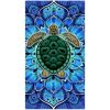 Toalla de playa de microfibra con tortuga mandala azul