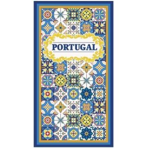 Toalla de Playa de Microfibra Azulejos Portugal Azul