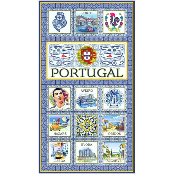 Toalla de Playa de Microfibra Azulejos Portugal Regiones