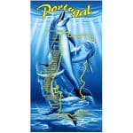 Toalla de Playa de Microfibra Mapa Portugal Delfines