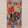 Toalla de Playa de Microfibra Azulejos de Colores Galo de Barcelos Portugal