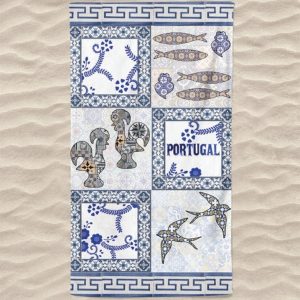 Toalla de playa de microfibra Azulejos típicos portugueses