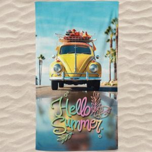 Toalla de playa de microfibra VW Beetle Hello Summer