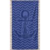 Toalla de playa lisa de microfibra con ancla y ondas en relieve Azulão