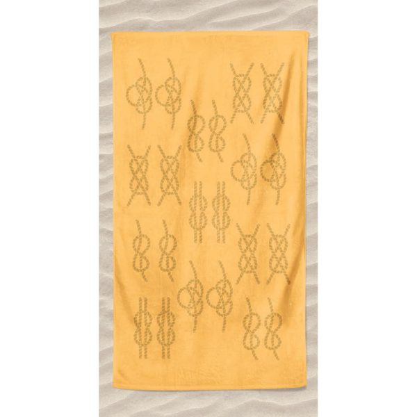 Toalla de Playa Lisa Microfibra Nudos Marítimos Relieve Amarillo