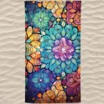 Toalla de playa de microfibra con flores de loto de colores