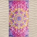 Toalla de playa de microfibra Mandala Colorful Lotus