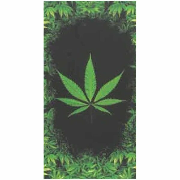 Toalla de playa de microfibra negra Cannabis