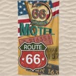 Toalla de Playa de Microfibra Placas de Matrícula Ruta 66