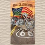Toalla de playa de microfibra Route 66 Spirit of Adventure