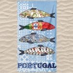 Toalla de Playa de Microfibra Sardinas Típicas Portugal