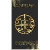 Toalla de Playa Microfibra Negra Escudo Portugal Oro