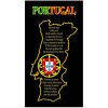 Toalla de Playa Portugal Microfibra Negro Mapa Hino