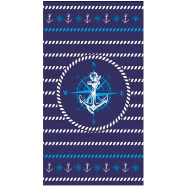 Toalla de playa de microfibra Compass Rose, ancla, cuerdas