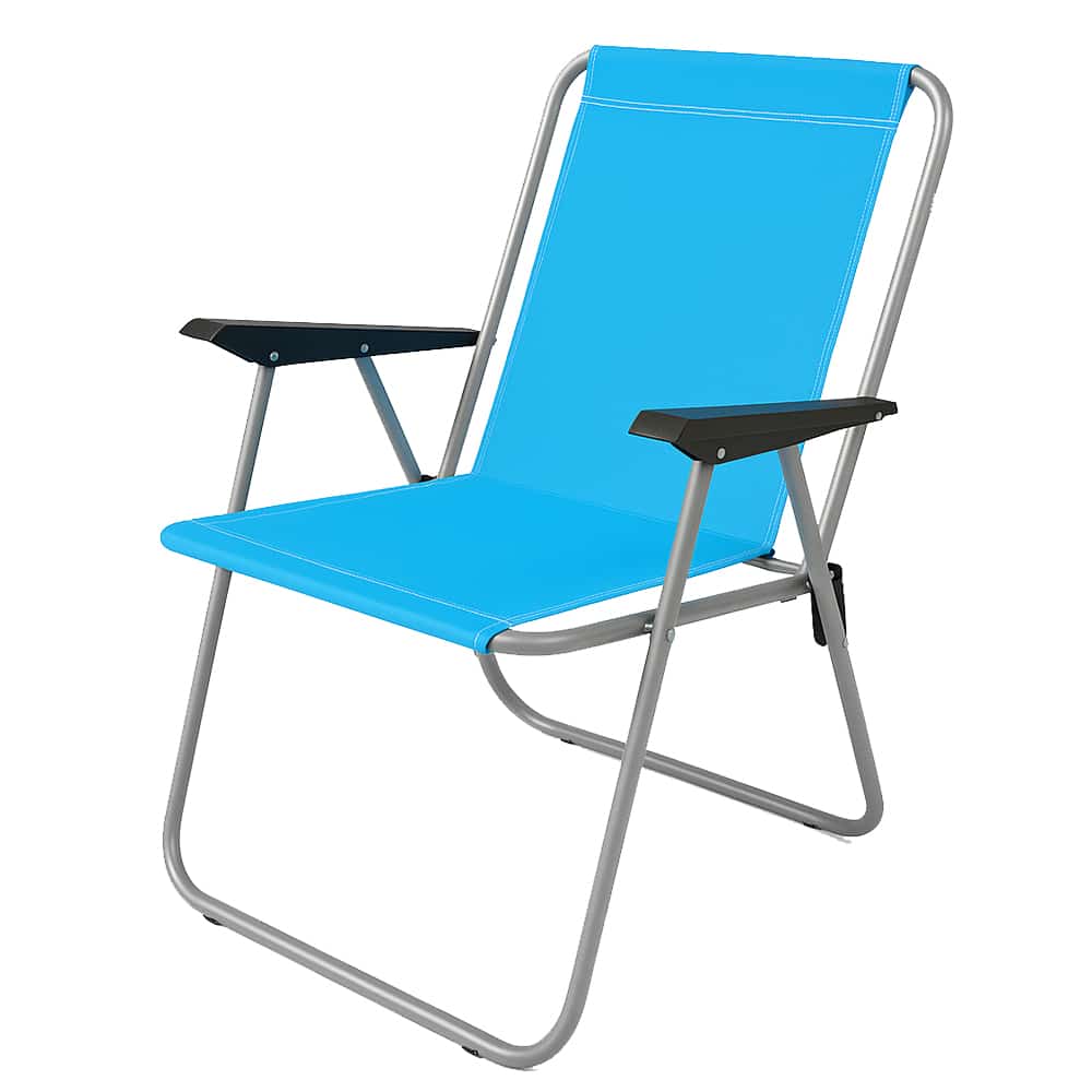 Silla de Nylon con Muelles y Reposabrazos Azul
