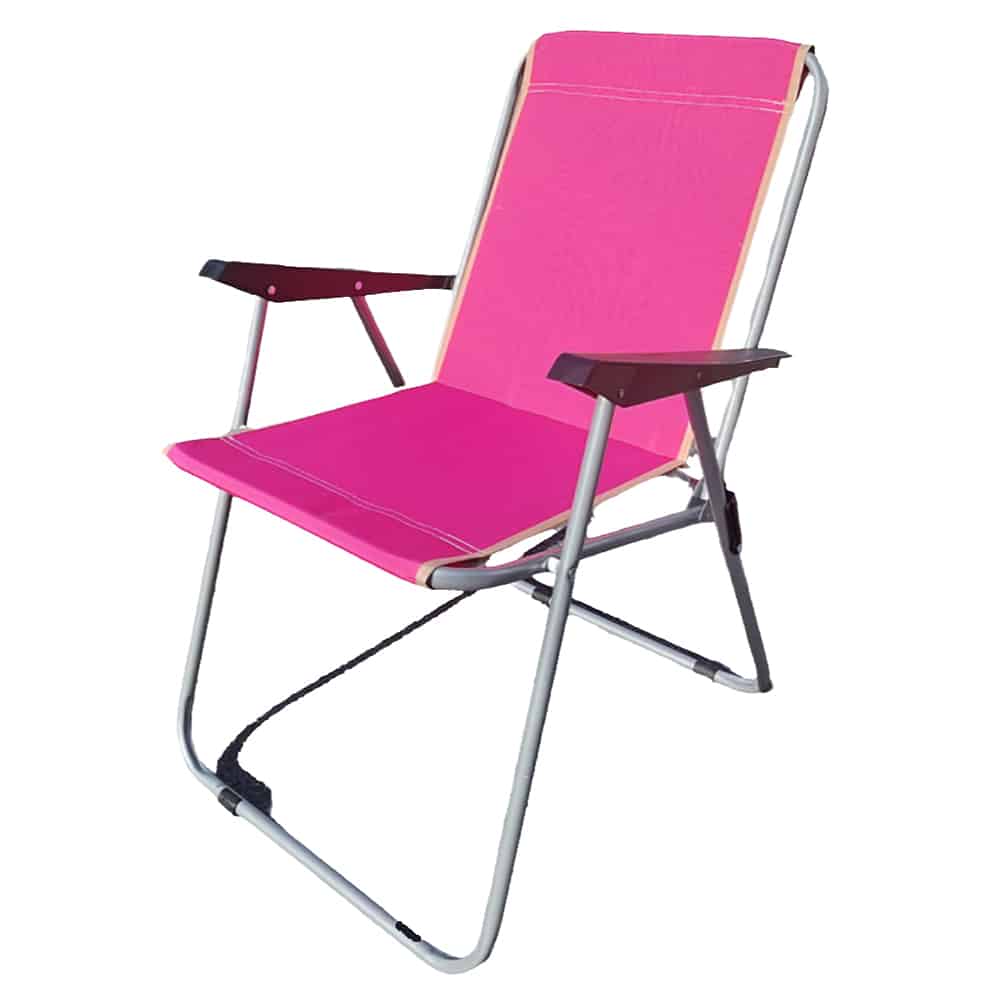 Silla de Nylon con Muelles y Apoyabrazos Rosa