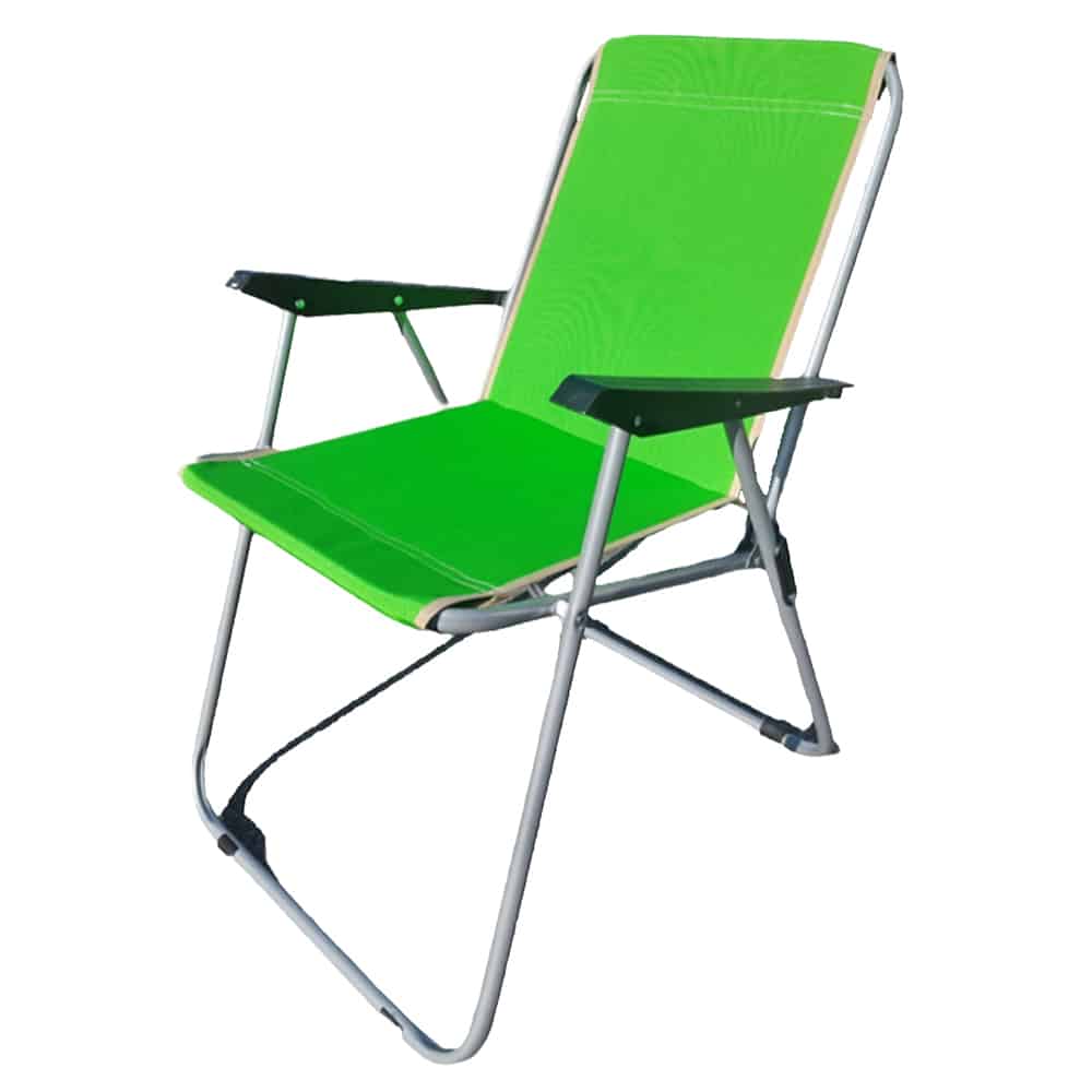 Silla de Nylon con Muelles y Reposabrazos Verde