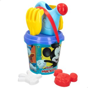 Juego de cubo de playa transparente con regadera Mickey Disney