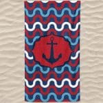 Toalla de playa de microfibra Anchor Waves