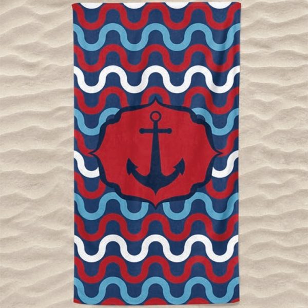 Toalla de playa de microfibra Anchor Waves