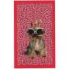 Toalla de playa de microfibra Yorkshire Bitch Fondo de leopardo rosa